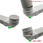 Kair Elbow Bend Adaptor 110mm x 54mm to 100mm - 4 inch Rectangular to Round 90 Degree Bend - Female