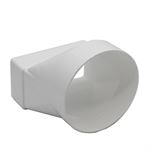 Kair Offset Ducting Adaptor 110mm x 54mm to 100mm - 4 inch Rectangular to Round