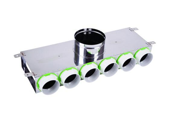 Kair 6 Port Acoustic Manifold Box With 150mm Main Branch And 6 X 75mm Radial Con...