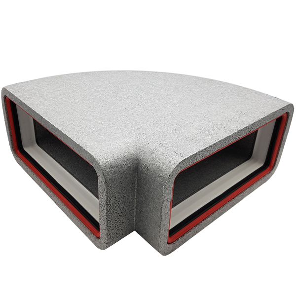 Box of 6 x Kair Self-Seal Thermal Ducting 220X90mm Horizontal 90 Degree Bends Co...