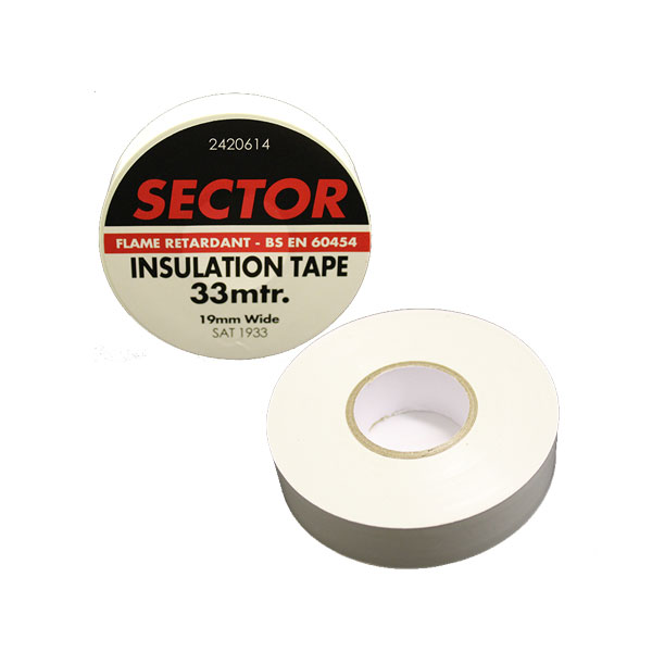 Pvc Insulating Tape - White - 19mm X 33M