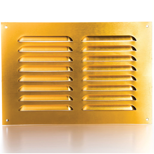 Rytons 9X6 Brass Anodised Aluminium Louvre Vent Grille
