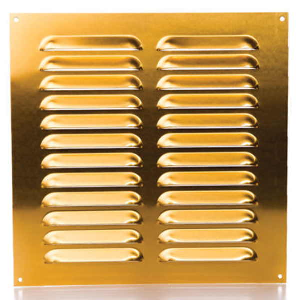 Rytons 9X9 Brass Anodised Aluminium Louvre Vent Grille