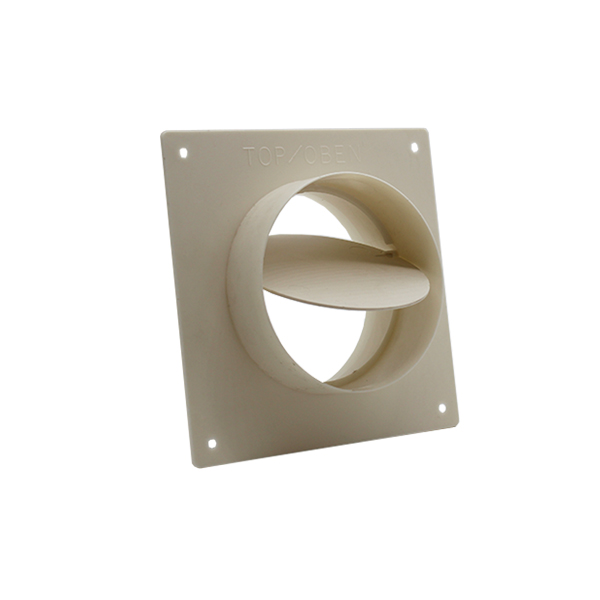 System 100 Straight Damper And Wall Plate 100mm
