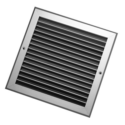 595X595mm Silver Single Deflection Grille (Ceiling Tile Replacement)