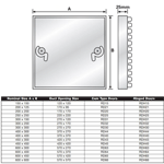 Galvanised Duct Access Door Panel Rectangular - 500x500mm