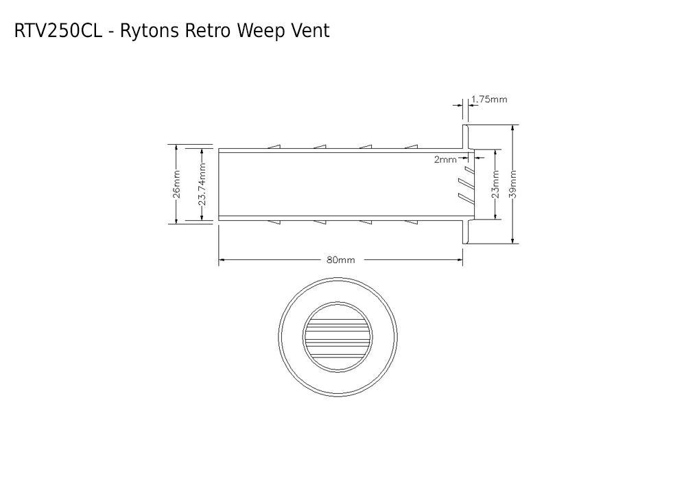 Rytons Retro Weep Vent - Pack of 50