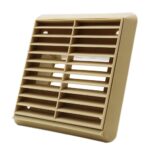 Kair Louvred Grill 110x54mm Rectangular Rear Spigot - Beige