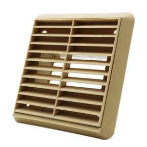Kair Louvred Grill 110x54mm Rectangular Rear Spigot - Beige