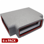 Box of 6 x Kair Self-Seal Thermal Ducting 204X60mm T-Pieces Complete With Female Click And Lock Fittings