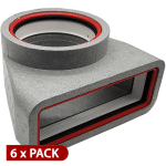 Box of 6 x Kair Self-Seal Thermal Ducting 204X60mm To 125mm Dia Plenums Complete With Female Click And Lock Fittings