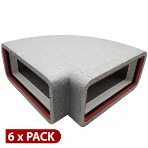 Box of 6 x Kair Self-Seal Thermal Ducting 220X90mm Horizontal 90 Degree Bends Complete With Female Click And Lock Fittings