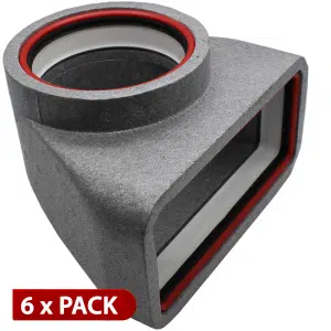 Box of 6 x Kair Self-Seal Thermal Ducting 220X90mm To 125mm Dia Plenums With Female Click & Lock Fittings