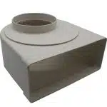 Kair Rotating Elbow Bend Adaptor Rectangular to Round 90 Degree Bend - 220x90mm, 125mm