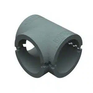 Domus Thermal Easipipe Rigid Duct 125mm Insulation Horizontal T Piece Grey