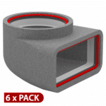 Pack of 6 x Kair 220x90mm Self-Seal Thermal Plenums with 160mm dia Spigots