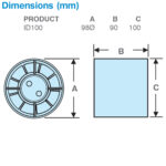 Manrose ID100 Fan - Inline Tube Fan Without Bracket - 100mm