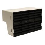 Kair Double Airbrick Adapter 204x60mm With Fitted Grilles - Black