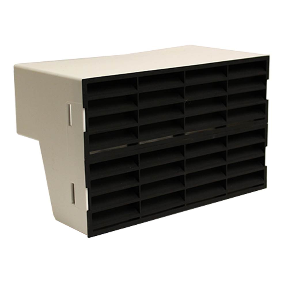 Kair Double Airbrick Adapter 204x60mm With Fitted Grilles - Black