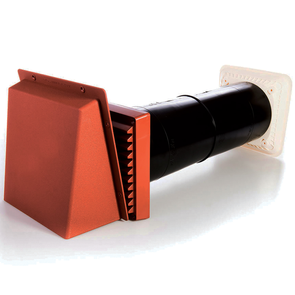 Rytons 125mm Baffled Cowled Aircore Louvre Passive Vent Set - Terracotta