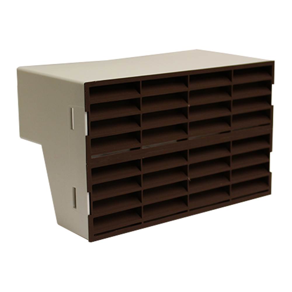 Kair Double Airbrick Adapter 204x60mm With Fitted Grilles - Brown