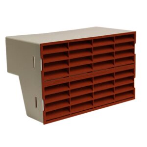 Kair Double Airbrick Adapter 204x60mm With Fitted Grilles - Terracotta