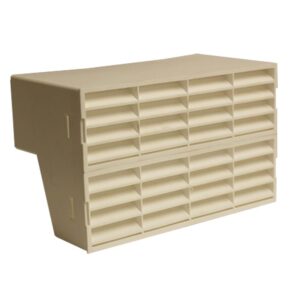 Kair Double Airbrick Adapter 204x60mm With Fitted Grilles - White