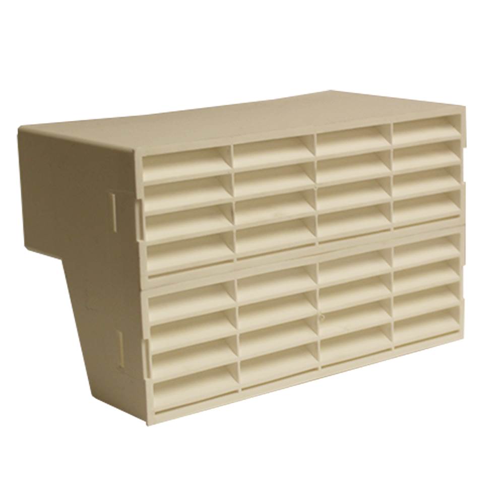 Kair Double Airbrick Adapter 204x60mm With Fitted Grilles - White