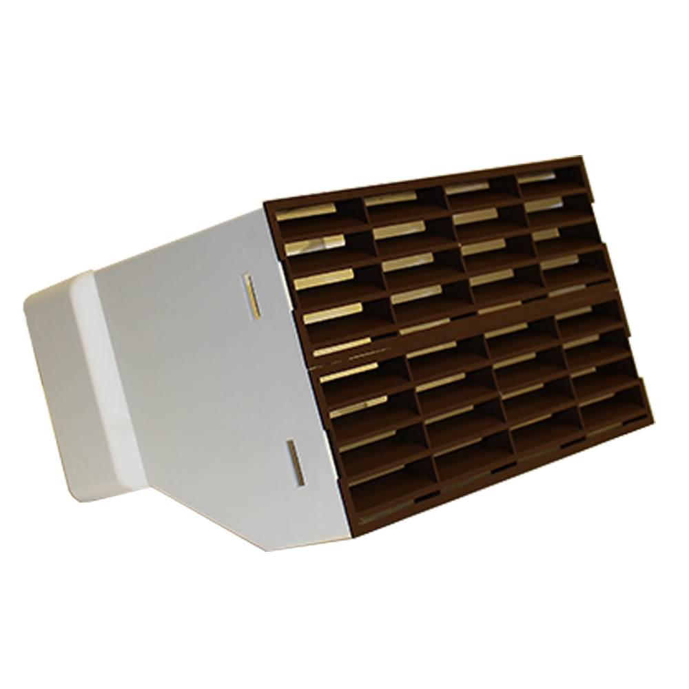 Kair Double Airbrick Adapter 220x90mm With Fitted Grilles - Brown