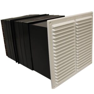 9X9 White Light Draft Telescopic Airliner Vent Set With Flush Louvre