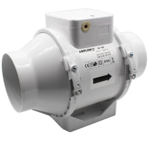 Aventa In-Line Mixed Flow Fan - 100mm, Timer