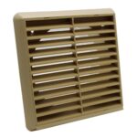 Kair Louvred Grille with Round Rear Spigot - 150mm, Beige