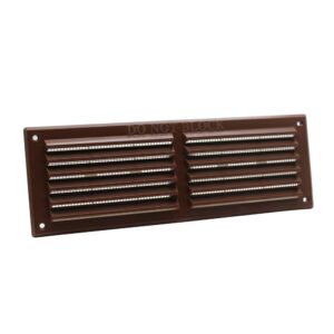 Rytons Louvre Ventilation Grille With Flyscreen - Brown, 9X3