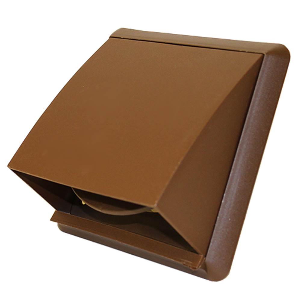 Kair Cowl Vent 110x54mm Rectangular Spigot With Backdraught Shutter - Brown