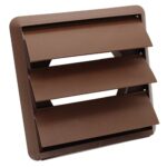 Kair Gravity Grille with Round Rear Spigot and Not-Return Shutters - 125mm, Brown