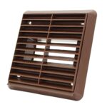 Kair Louvred Grill 110x54mm Rectangular Rear Spigot - Brown