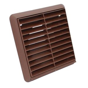 Kair Louvred Grille with Round Rear Spigot - 125mm, Brown