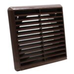 Kair Louvred Grille with Round Rear Spigot - 150mm, Brown