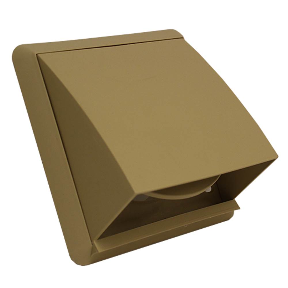 Kair Cowled Outlet Grille With Round Rear Spigot and Backdraught Shutter - 125mm, Beige