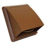 Kair Cowled Outlet Grille With Round Rear Spigot and Backdraught Shutter - 125mm, Brown