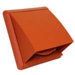 Kair Cowled Outlet Grille With Round Rear Spigot and Backdraught Shutter - 125mm, Terracotta