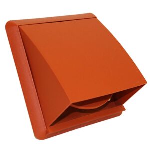 Kair Cowled Outlet Grille With Round Rear Spigot and Backdraught Shutter - 125mm, Terracotta