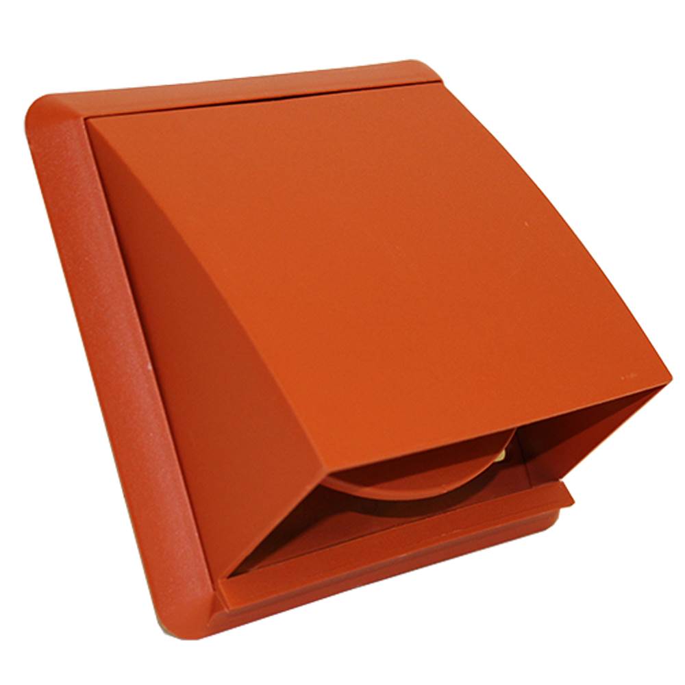 Kair Cowled Outlet Grille With Round Rear Spigot and Backdraught Shutter - 125mm, Terracotta