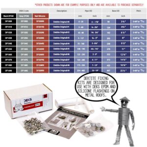 Dektite Ezi-Seal DFE107BEZ Black Epdm Pipe Flashing Size 150-300mm Base Size 456X456mm