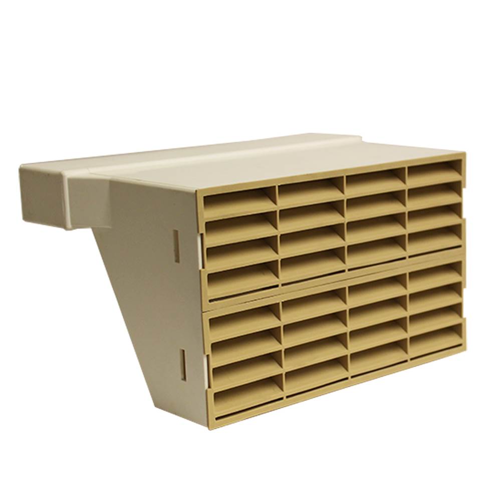 Kair Double Airbrick Adapter 234x29mm With Fitted Grilles - Beige