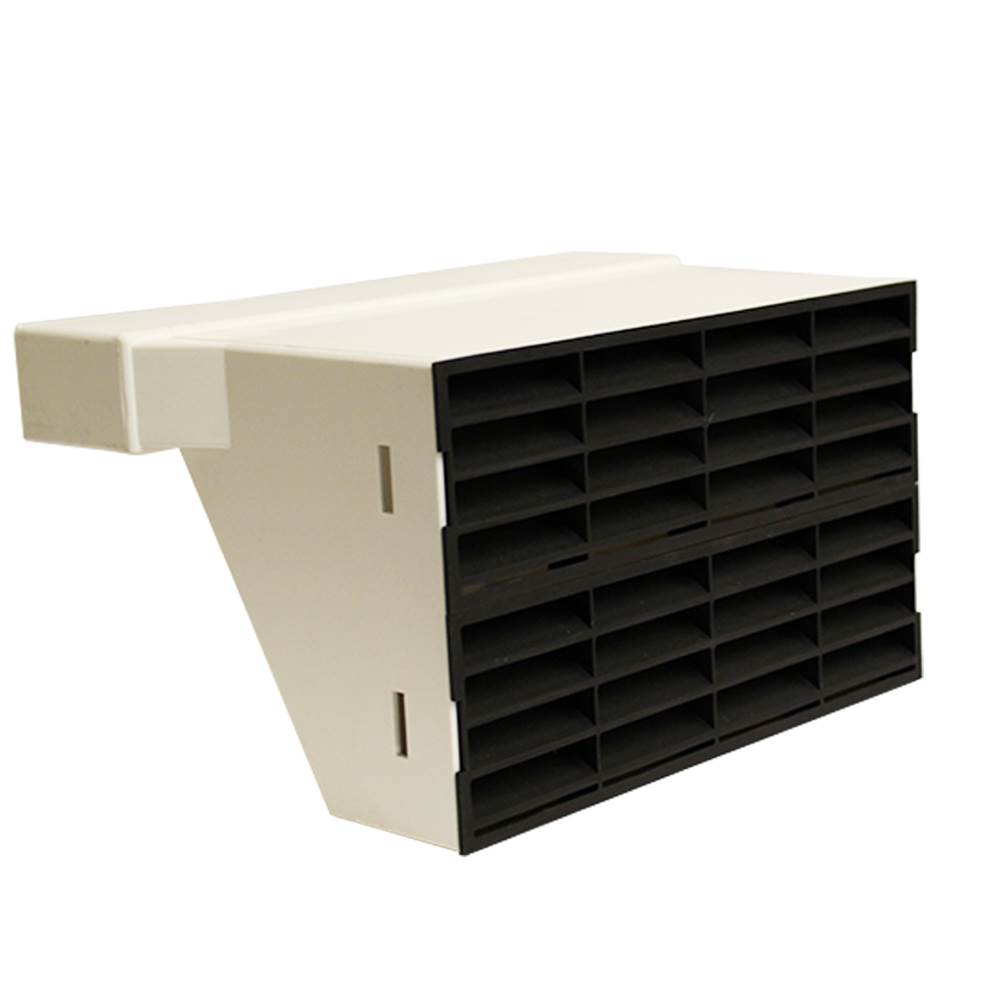 Kair Double Airbrick Adapter 234x29mm With Fitted Grilles - Black