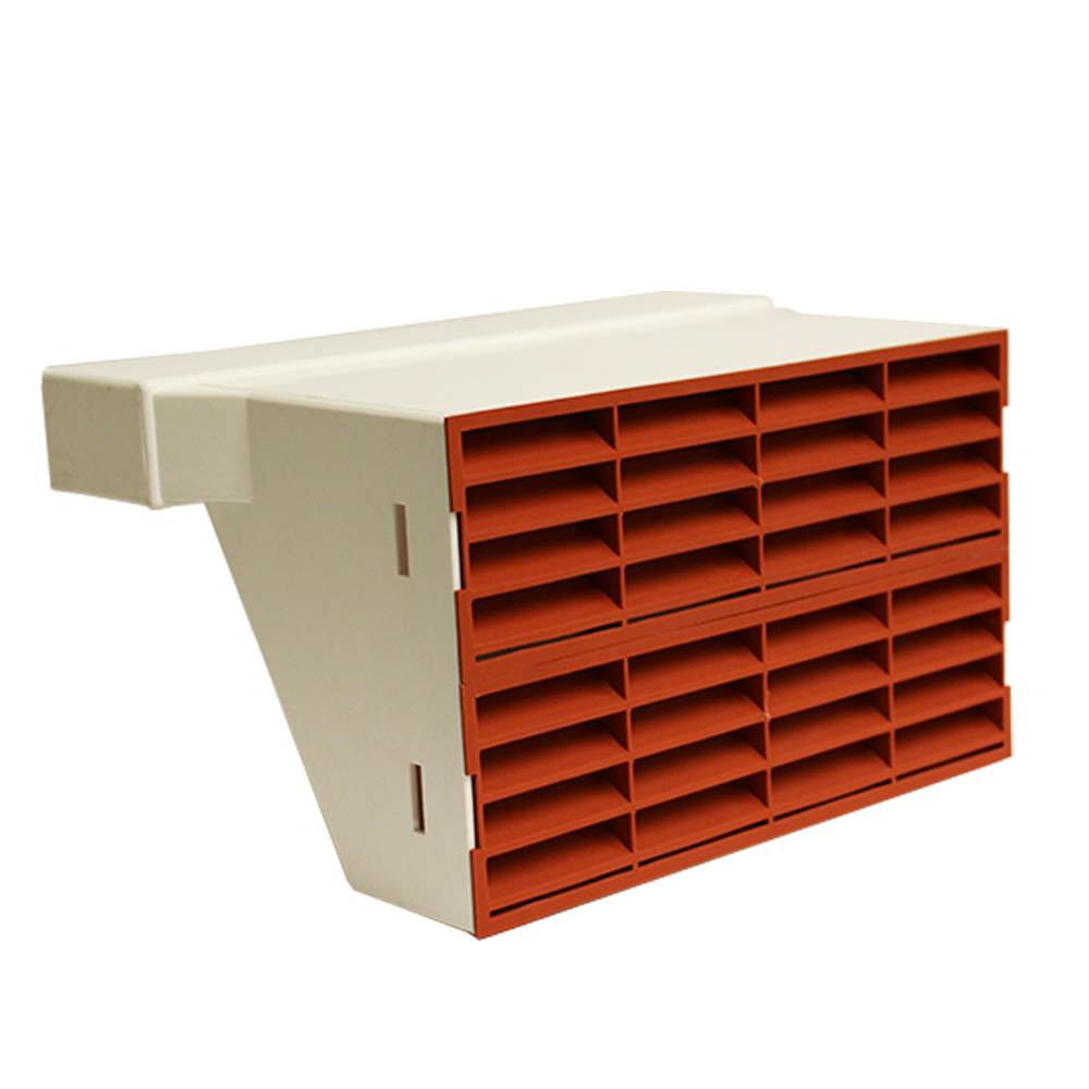 Kair Double Airbrick Adapter 234x29mm With Fitted Grilles - Terracotta