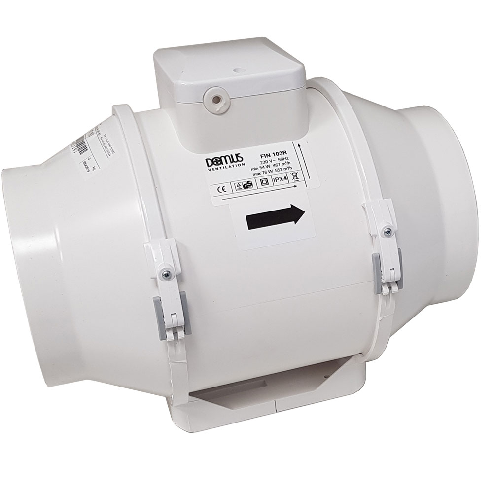 Domus Vitalis High Performance Mixed Flow In-Line Shower Fan - 150mm, Standard
