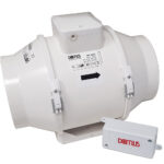 Domus Vitalis High Performance Mixed Flow In-Line Shower Fan - 150mm, Timer