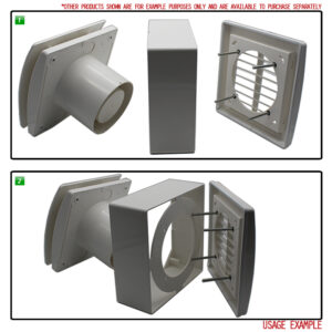 Kair Smart Extract Fan Window Kit (115mm window hole)